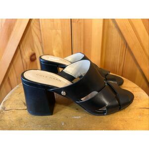 COLE HAAN Jodie Leather Block-Heel Sandals Size 5B